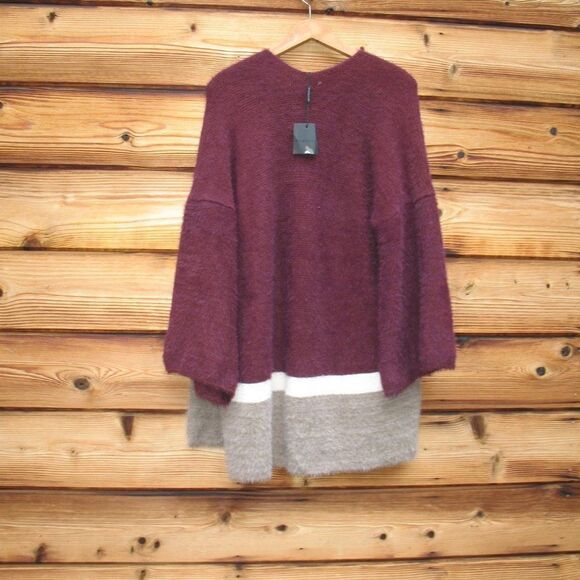 NWT Super Soft Maroon Bell Sleeve Cardigan Sweater S M L XL - Picture 5 of 10